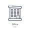 Linear office icon from Job resume outline collection. Thin line office icon isolated on white background. office trendy