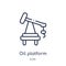 Linear oil platform icon from Industry outline collection. Thin line oil platform icon isolated on white background. oil platform