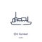 Linear oil tanker icon from Industry outline collection. Thin line oil tanker icon isolated on white background. oil tanker trendy