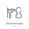 Linear ophthalmologist examination icon from Medical outline collection. Thin line ophthalmologist examination icon isolated on