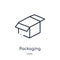 Linear packaging icon from Crowdfunding outline collection. Thin line packaging vector isolated on white background. packaging