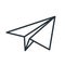 linear paper plane icon