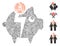 Linear Piggy Bankruptcy Icon Vector Mosaic