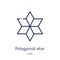 Linear polygonal star of six points icon from Geometry outline collection. Thin line polygonal star of six points icon isolated on