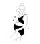 Linear pregnant woman. Abstract female silhouette. Prenatal period. Happy pregnancy and motherhood. Vector outline