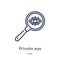 Linear private eye magnifying glass icon from General outline collection. Thin line private eye magnifying glass icon isolated on