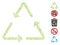 Linear Recycling Triangle Icon Vector Mosaic