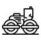 Linear road roller icon, outline style