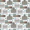 Linear Rome famous buildings seamless pattern