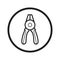 Linear Round nose pliers icon - vector iconic design