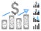 Linear Sales Bar Chart Vector Mesh