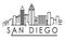 Linear San Diego City Silhouette with Typographic Design