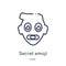 Linear secret emoji icon from Emoji outline collection. Thin line secret emoji vector isolated on white background. secret emoji