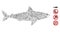 Linear Shark Icon Vector Mosaic