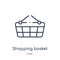 Linear shopping basket icon from Football outline collection. Thin line shopping basket vector isolated on white background.