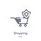 Linear shopping protection icon from Internet security outline collection. Thin line shopping protection icon isolated on white