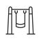 Linear simple swing icon vector illustration recreational outdoor equipment for childish swinging
