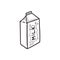 Linear sketch of paper milk carton in doodle style