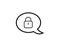 Linear speech bubble lock icon in flat style vector image