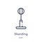 Linear standing punching ball icon from Gym and fitness outline collection. Thin line standing punching ball icon isolated on