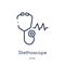 Linear stethoscope medical heart beats control tool icon from Medical outline collection. Thin line stethoscope medical heart