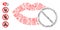 Linear Stop Love Kiss Icon Vector Mosaic