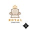 Linear style furniture logo with crown