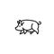 Linear stylized drawing of pig swine