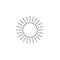 Linear sun logo, Retro Sun Ray, Sun Burst Emblem, Sunshine Sunburst Logo, Isolated Vector Illustration