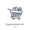 Linear supermarket cart icon from Commerce outline collection. Thin line supermarket cart icon isolated on white background.