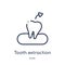 Linear tooth extraction icon from Dentist outline collection. Thin line tooth extraction icon isolated on white background. tooth