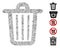 Linear Trash Can Icon Vector Collage