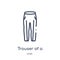 Linear trouser of a football player icon from American football outline collection. Thin line trouser of a football player vector