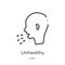 Linear unhealthy medical condition icon from Medical outline collection. Thin line unhealthy medical condition icon isolated on