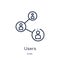Linear users interconnected icon from Business and analytics outline collection. Thin line users interconnected vector isolated on