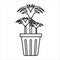 Linear vector dracena icon. Isolated outline picture of the houseplant