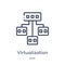 Linear virtualization icon from Internet security and networking outline collection. Thin line virtualization icon isolated on