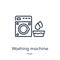 Linear washing machine with water icon from General outline collection. Thin line washing machine with water icon isolated on