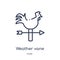 Linear weather vane icon from Agriculture farming and gardening outline collection. Thin line weather vane vector isolated on