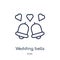 Linear wedding bells icon from Birthday party outline collection. Thin line wedding bells vector isolated on white background.