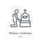Linear widow / widower icon from Family relations outline collection. Thin line widow / widower vector isolated on white
