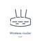 Linear wireless router icon from Internet security and networking outline collection. Thin line wireless router icon isolated on