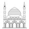 Lineart islam traditional architecture muslim mosque house building religious design flat vector illustration