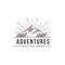 Lineart mountain adventure landscape logo template