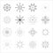 Lineart sun radiant sunburst icons design set template vector illustration