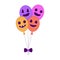 Lined Halloween Smiley Balloons Cartoon