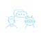 Lined icon of customer chat bot support. Talk with chatbot. Chatbot service icon. Vector illustration