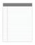 Lined letter format writing pads with margin, vector mock up