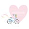 Lined Pink Heart , Template St. Valentines Day Message Element Missing Text With Cute Summer Bicycle