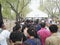 Lined up people of Security check in Tiananmen Square